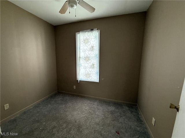 3893 E 55th St, Cleveland, OH 44105 - carpeted empty room featuring ceiling fan and baseboards
