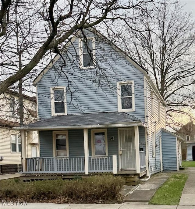 view of front of property with a porch