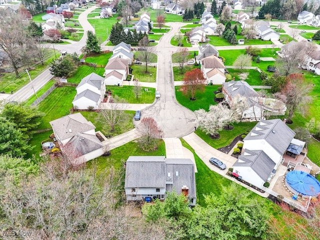 aerial view featuring a residential view