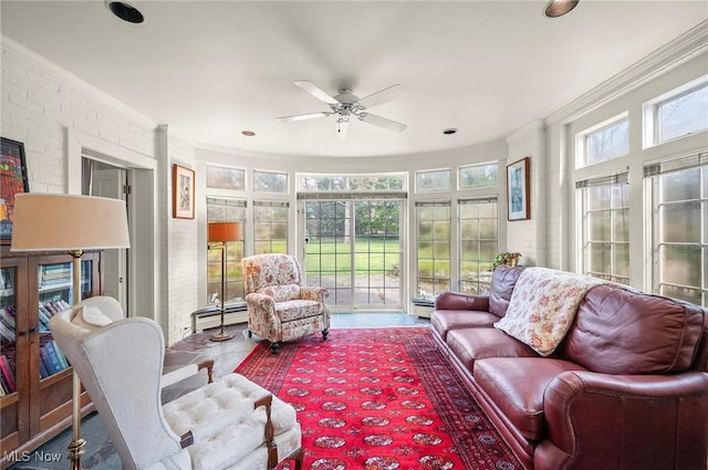 2691 Rocklyn Rd, Shaker Heights, OH 44122 - sunroom with baseboard heating and crown molding