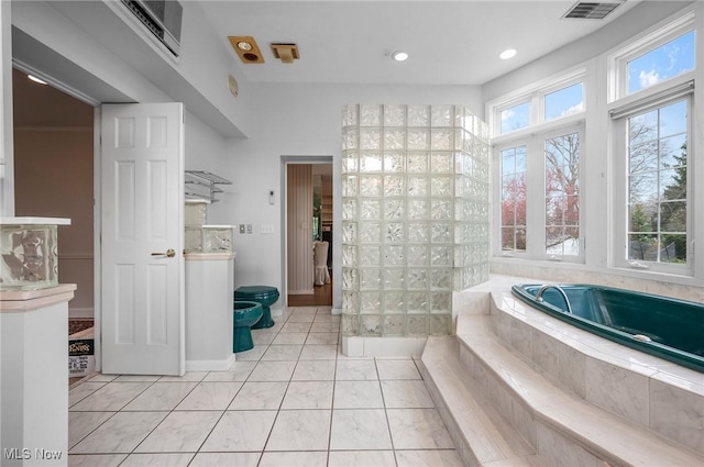 2691 Rocklyn Rd, Shaker Heights, OH 44122 - bathroom featuring recessed lighting, a bath, and visible vents