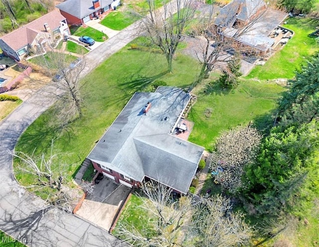 aerial view featuring a residential view