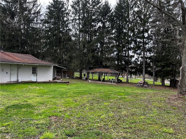 view of yard featuring a gazebo