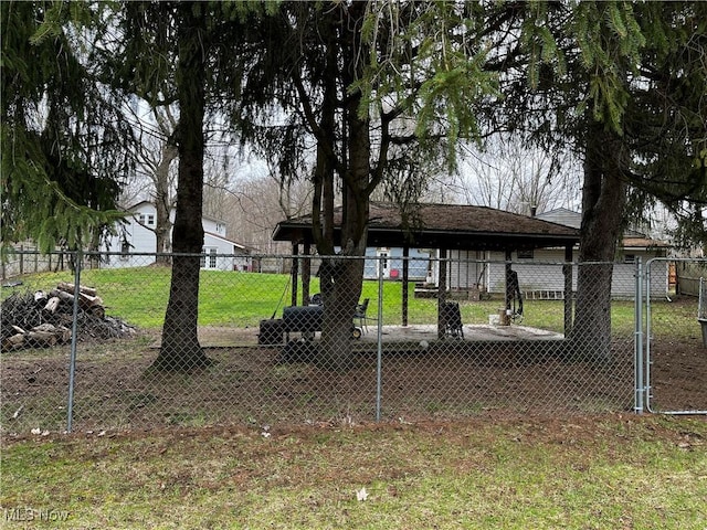 view of yard with fence