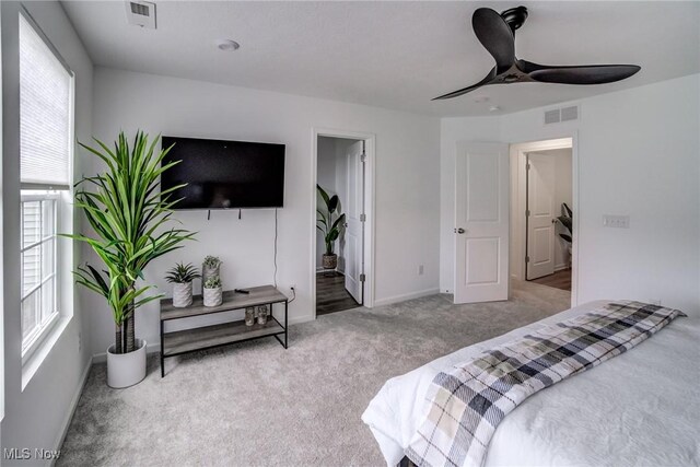 850-4 Dipper Ln, Aurora, OH 44202 - bedroom with visible vents, ceiling fan, baseboards, and carpet floors