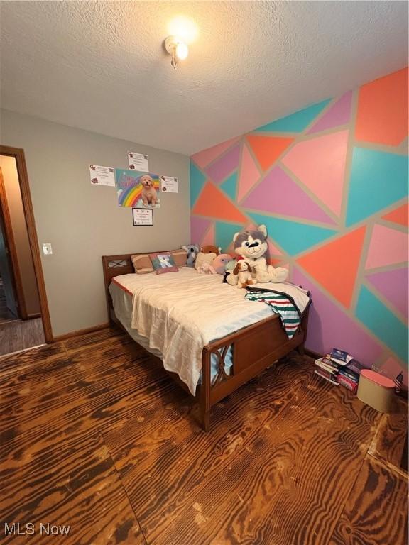bedroom with a textured ceiling