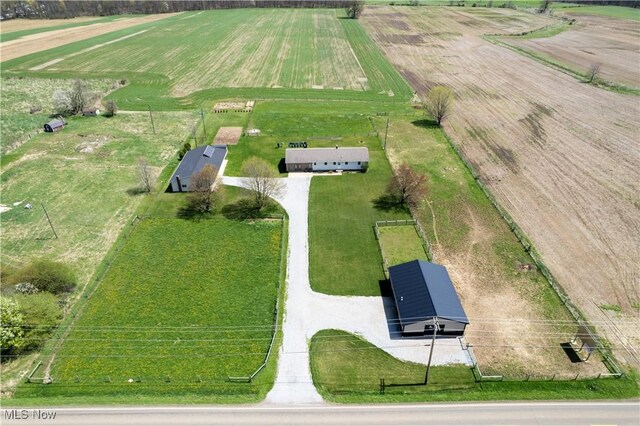aerial view featuring a rural view