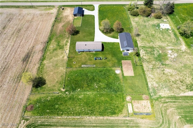 aerial view with a rural view
