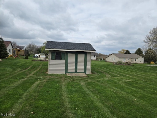 view of shed