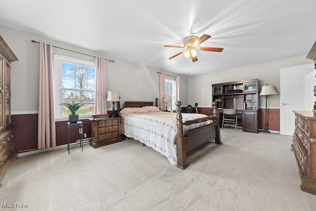 841 W Milton St, Alliance, OH 44601 - bedroom featuring light colored carpet and a ceiling fan