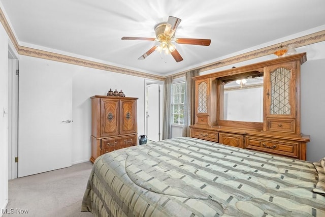 841 W Milton St, Alliance, OH 44601 - bedroom featuring light colored carpet and ceiling fan