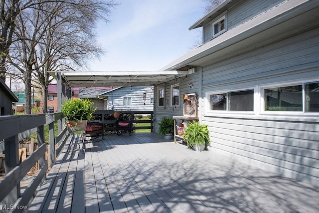 144 S Walnut St, Gnadenhutten, OH 44629 - wooden terrace with outdoor dining area