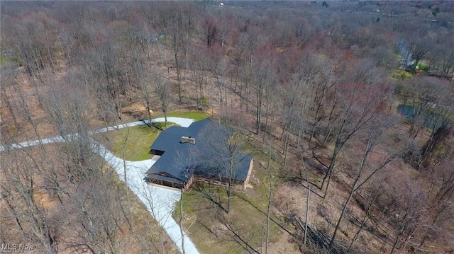 drone / aerial view with a forest view