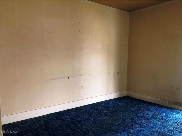 3331-33 W St, Weirton, WV 26062 - spare room featuring ornamental molding, dark carpet, and baseboards