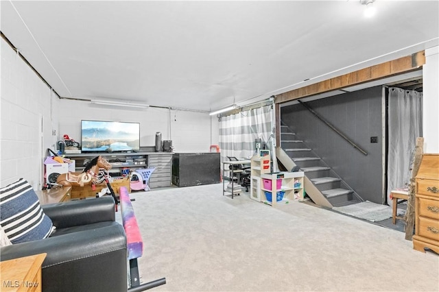 4000 S Mahoning Ave, Alliance, OH 44601 - interior space with concrete block wall and stairway