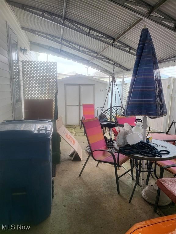 58 Wilpark Dr, Akron, OH 44312 - interior space featuring a shed and an outdoor structure