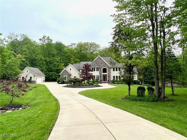 11955 Epping Trl, Chardon, OH 44024 - view of front of house with stone siding and a front yard