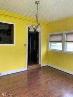 1317 Josephine St, Toronto, OH 43964 - unfurnished dining area featuring dark wood-style flooring and baseboards