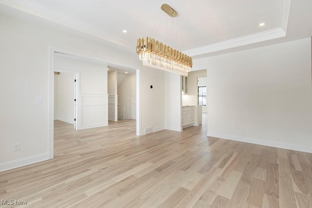 2762 Rocky Ridge Dr, Westlake, OH 44145 - interior space featuring recessed lighting, a notable chandelier, crown molding, and light wood-style flooring