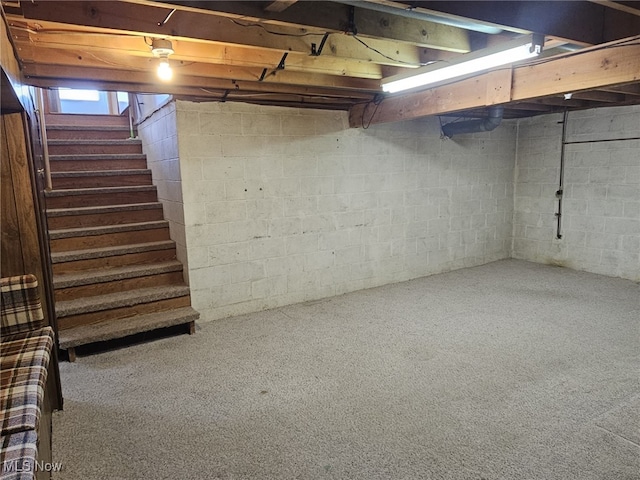 3509 11th Ave, Vienna, WV 26105 - below grade area with carpet floors and stairway