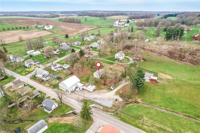 aerial view featuring a rural view