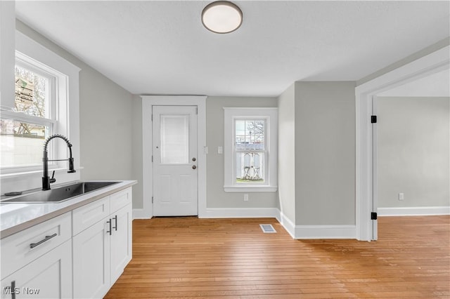 1244 W 69th St, Cleveland, OH 44102 - foyer entrance with plenty of natural light, light wood-style floors, baseboards, and visible vents