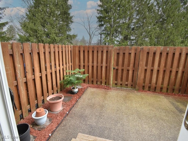 view of patio with a fenced backyard