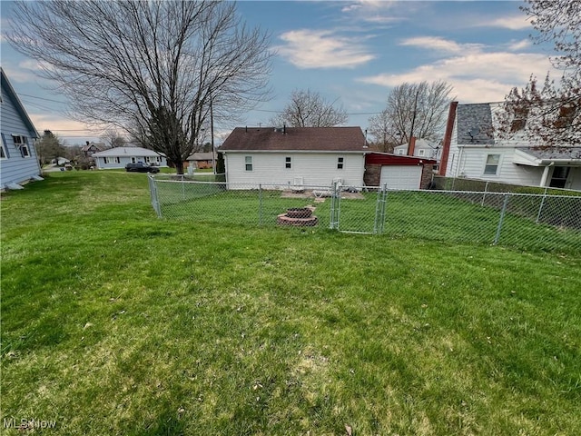 106 N Surry Rd, East Liverpool, OH 43920 - view of yard with a garage and a fenced backyard