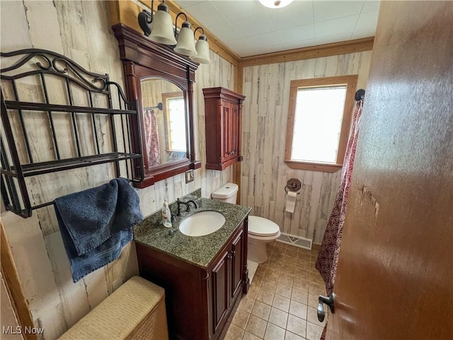 106 N Surry Rd, East Liverpool, OH 43920 - full bathroom with toilet, a healthy amount of sunlight, and wood walls