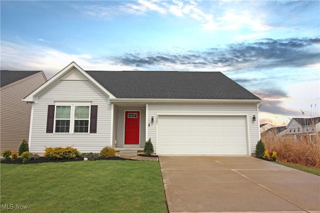 38581 Ranally Way, Willoughby, OH 44094 - ranch-style home featuring driveway, a front lawn, and a garage