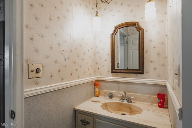 304 Conger Rd, Washington, WV 26181 - bathroom with wallpapered walls and vanity