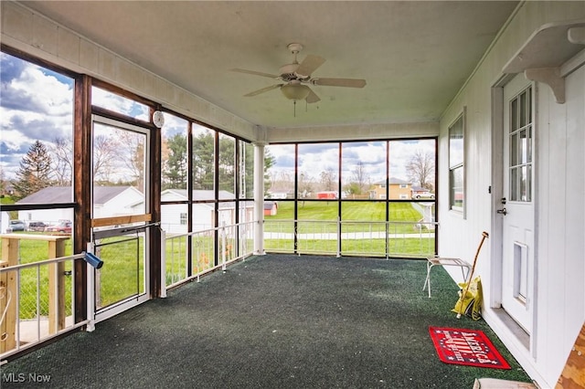 304 Conger Rd, Washington, WV 26181 - unfurnished sunroom with ceiling fan and plenty of natural light