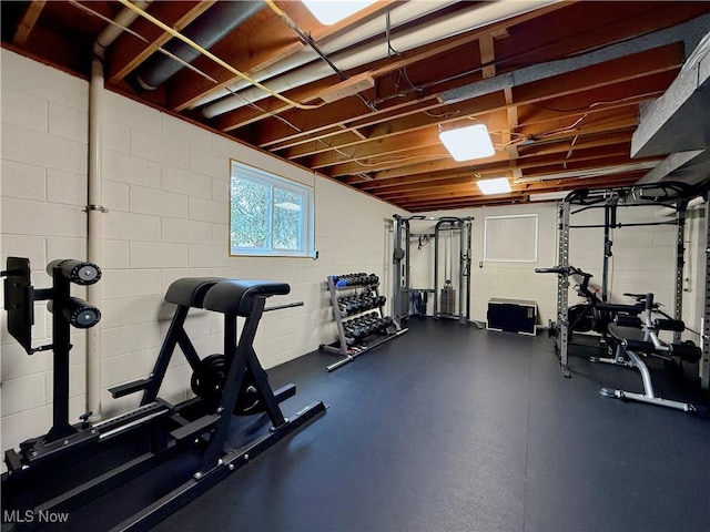 21 Ashwood Dr, Vienna, WV 26105 - exercise area featuring concrete block wall