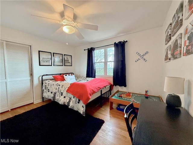 21 Ashwood Dr, Vienna, WV 26105 - bedroom featuring wood finished floors and a ceiling fan