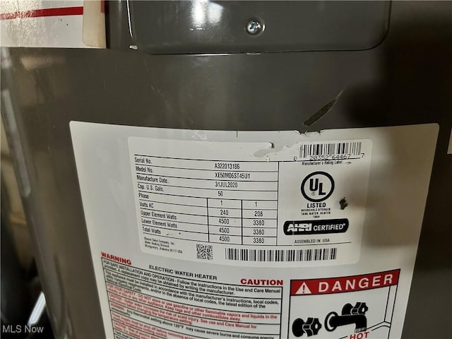 room details with water heater