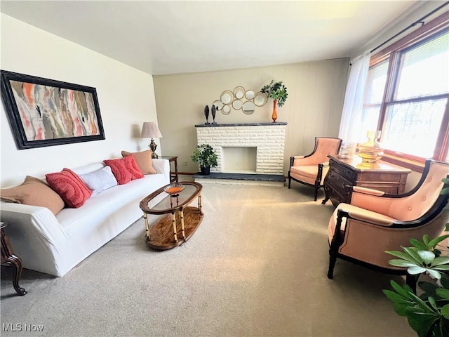 126 Vine St, Mingo Junction, OH 43938 - living room with carpet floors and a fireplace