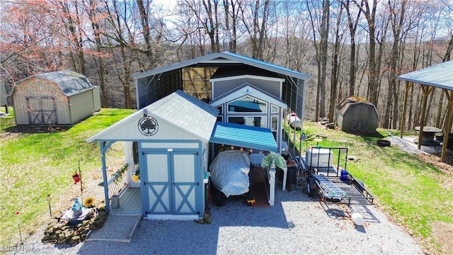 view of shed