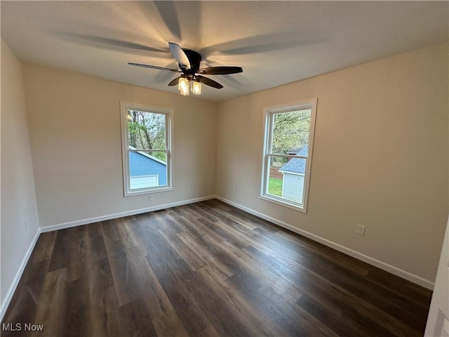 738 Mineral Springs Ave, Youngstown, OH 44511 - empty room featuring plenty of natural light, dark wood-style floors, and baseboards