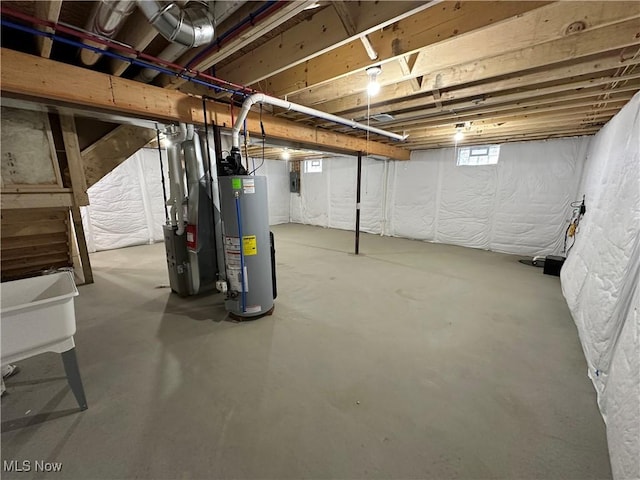 738 Mineral Springs Ave, Youngstown, OH 44511 - basement with water heater and heating unit