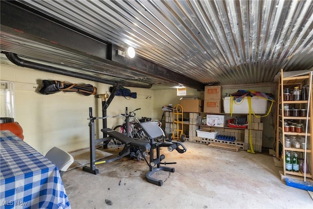 view of workout area
