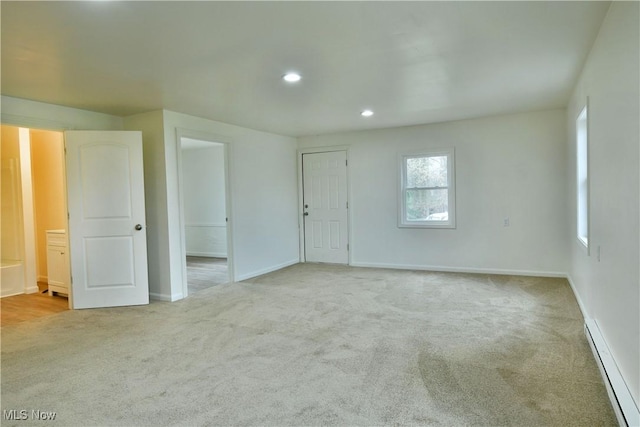 5099 Norquest Blvd, Youngstown, OH 44515 - spare room with a baseboard heating unit, carpet flooring, baseboards, and recessed lighting