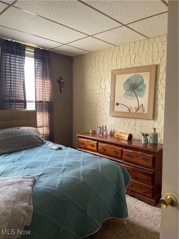 1641 Sharon Ave, Zanesville, OH 43701 - bedroom featuring carpet flooring and a drop ceiling