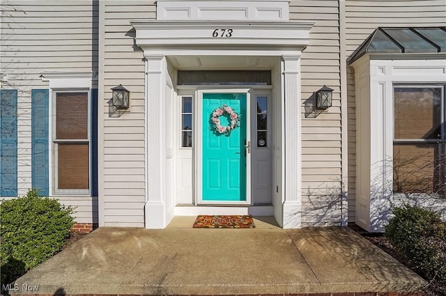 view of doorway to property