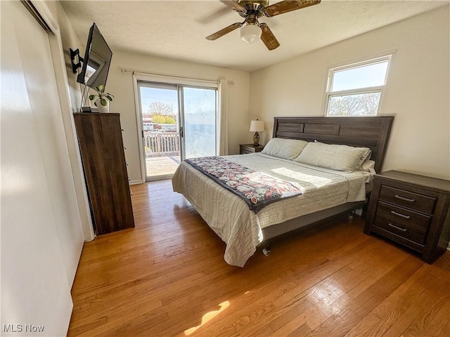 203 57th St, Vienna, WV 26105 - bedroom with multiple windows, access to outside, and wood finished floors