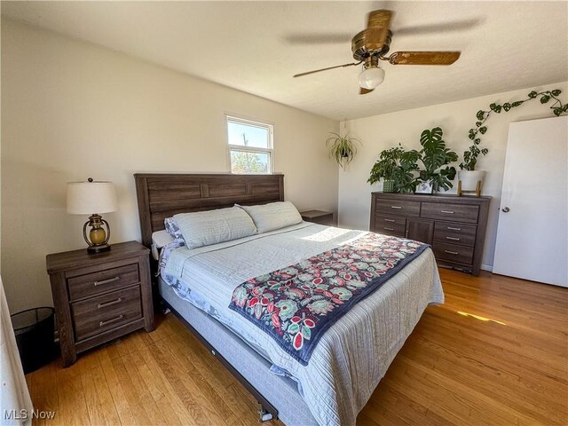 203 57th St, Vienna, WV 26105 - bedroom featuring light wood-style floors and ceiling fan