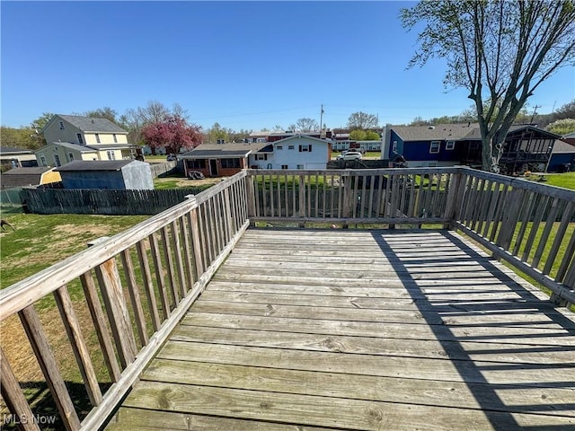 203 57th St, Vienna, WV 26105 - wooden terrace featuring fence and a residential view