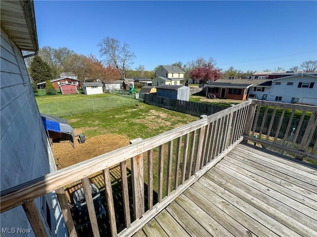 203 57th St, Vienna, WV 26105 - deck featuring a lawn, fence, and a residential view