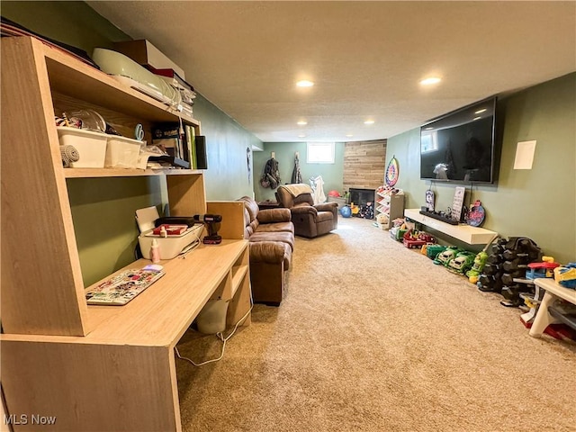 203 57th St, Vienna, WV 26105 - carpeted living area featuring recessed lighting