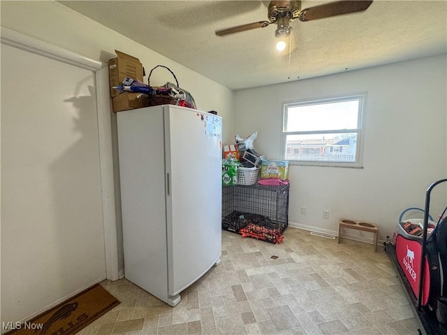 203 57th St, Vienna, WV 26105 - washroom featuring a textured ceiling and ceiling fan