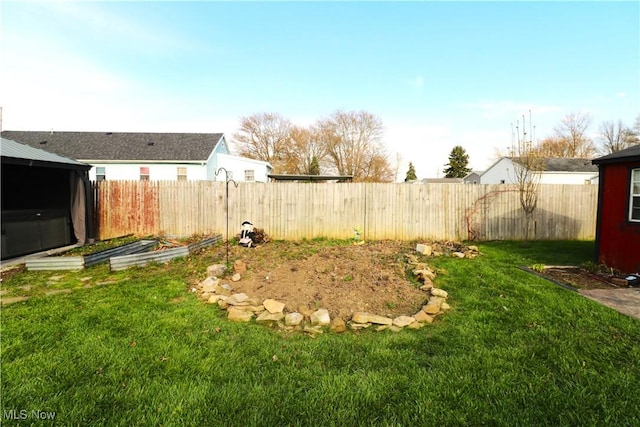 view of yard with fence